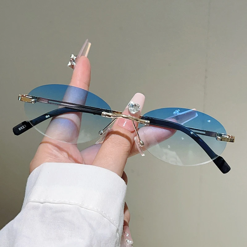 Rimless Oval Sunglasses Women  - đánh giá và giá Sunglasses Uv400