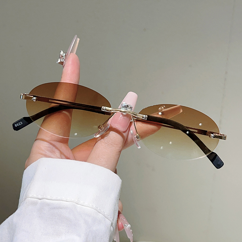 Rimless Oval Sunglasses Women  - đánh giá và giá Sunglasses Uv400