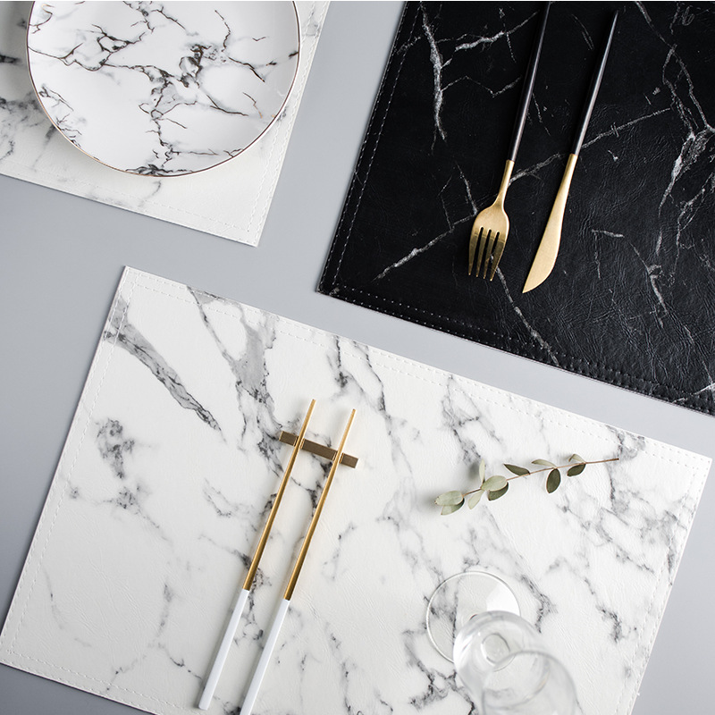 2 Chiếc 3 PU Sang Trọng Bộ Đồ  - đánh giá và giá Marble Coaster Set