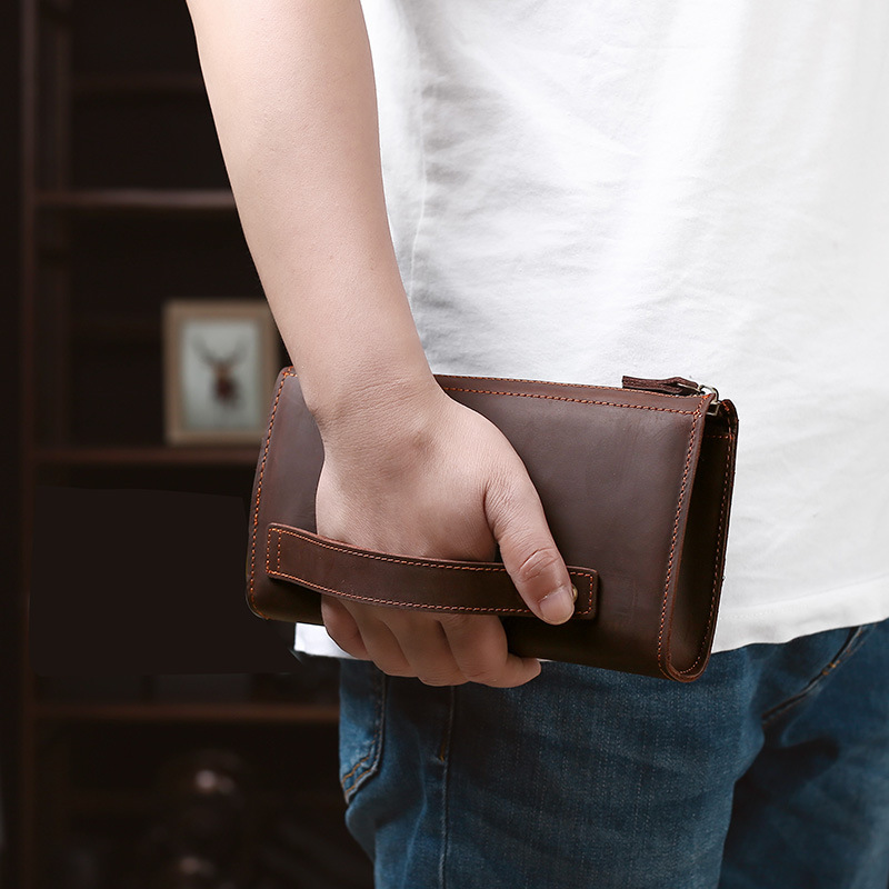 Men's Clutches Long Handbag Bu - đánh giá và giá Leather Wallet Men