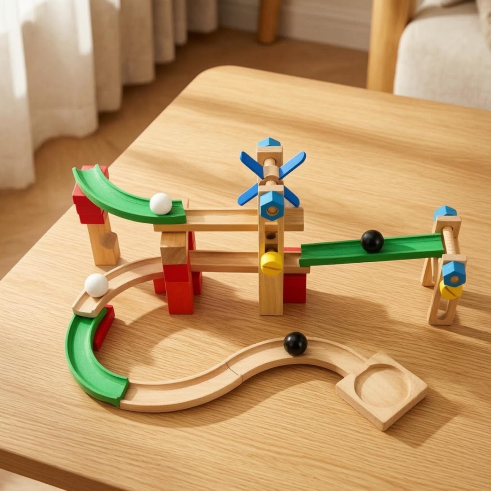 Wooden Marble Run Track for Ki - đánh giá và giá Marble Coaster Set