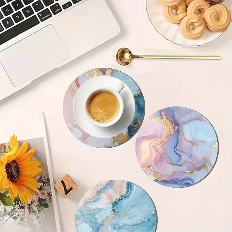 4 Pieces of Marble Pattern Pri - đánh giá và giá Marble Coaster Set