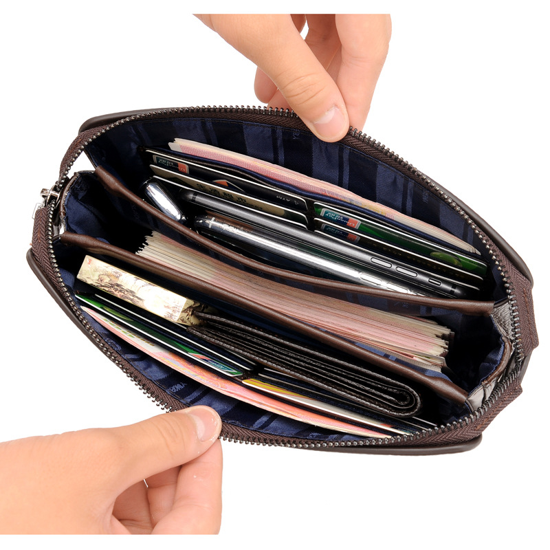 Male Long Money Wallets Mobile - đánh giá và giá Leather Wallet Men