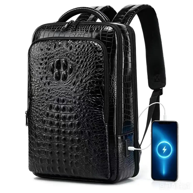 New Men's Crocodile Patterned  - đánh giá và giá Leather Briefcase