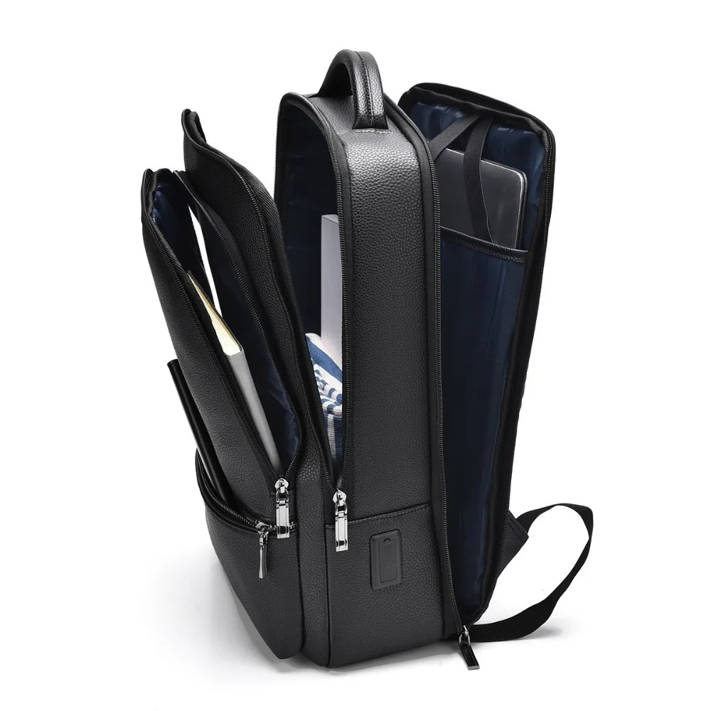 PU Leather Men's Backpack USB  - đánh giá và giá Leather Briefcase